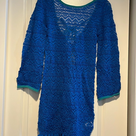JCREW. blue and green knit coverup. Size small nwt